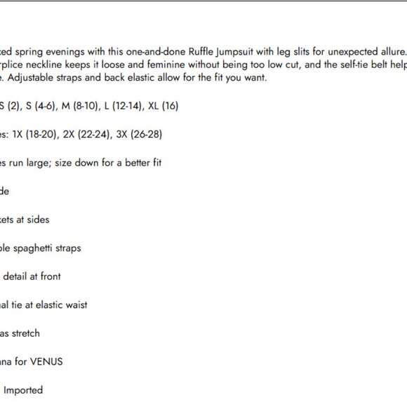 Venus Ruffle Jumpsuit - Picture 7 of 7